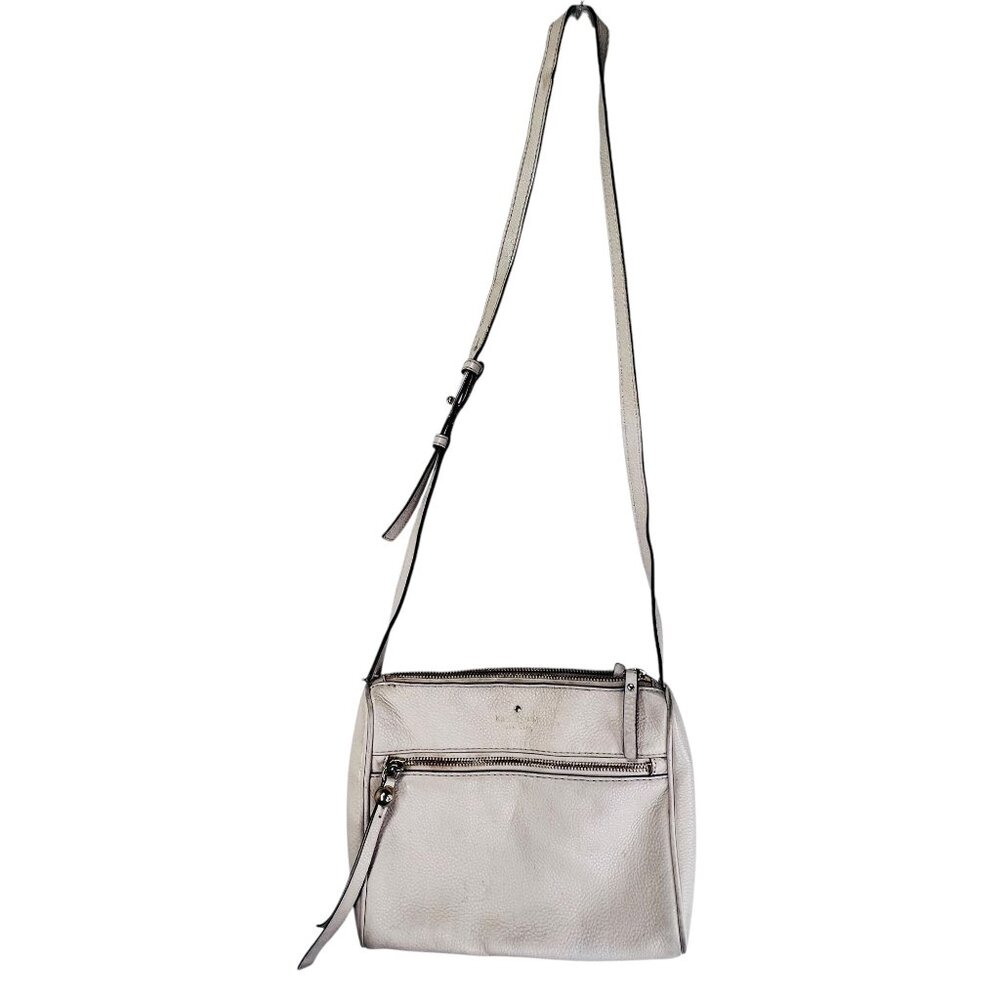 Kate Spade Pebbled Leather Crossbody Bag Beige Sand Cobble Hill Ellen Zip Pocket